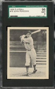 1939 Play Ball #16 Johnny Peacock – SGC 96 MINT 9 "1 of 1!" 